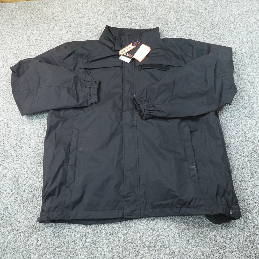 NEW 5.11 Tactical Jacket Mens 2XL Black Tac Dry Rainshell 2.0 Waterproof Coat